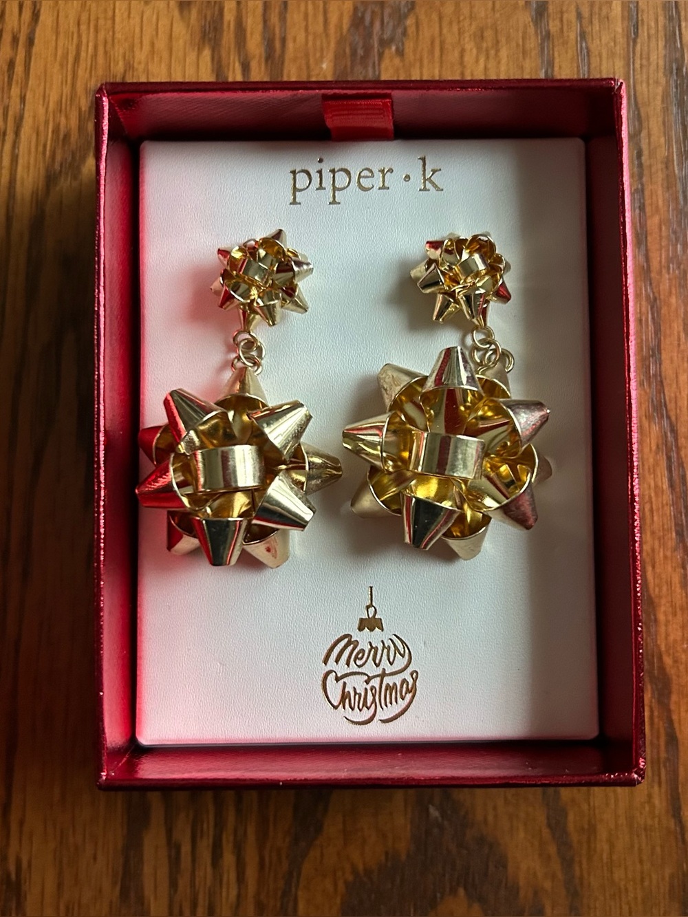 Piper Gold Bow Drop Earrings